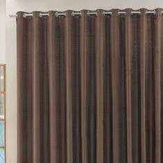 Cortina Roma 2,00M X 1,70M Tabaco Tecido Rafia Detalhado Para Sala Ou Quarto