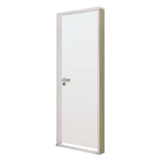 Kit Porta de Madeira Lisa 212x85cm com Batente de Alumínio 3,6cm Ecomadeiral MGM Branca