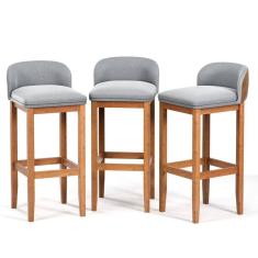 Kit 3 Banquinho Cozinha Sala Jantar Banqueta Ilha Balcão Barzinho Area Gourmet Decoração Luxo Retro