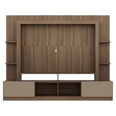 Rack Estante com Painel Tv 65" e 2 portas Oslo Multimóveis Madeirado/lacca Fumê