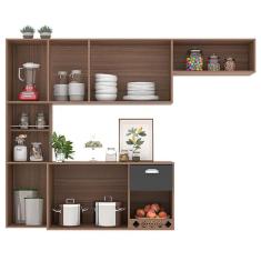 Cozinha Suspensa Ambiente Mila Carvalho Grafite – Poliman