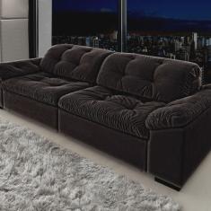 Sofá Retrátil e Reclinável 2 Lugares 240 Cm Pérola Veludo