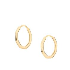 Brinco argola geométrica folheado a ouro Rommanel med 1,6 cm