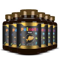 6X Peixote Omega 3 Kids Mastigavel 120Caps Hf Suplementos