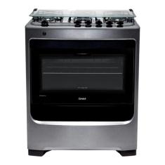 Fogão Consul 5 bocas cor Inox com botões removíveis - CFS5NAR, Prata, 