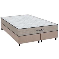 Cama Box King Completa Kit Colchão Espuma D45 Genova Suede Clean Bege Orthoflex A Costa Rica