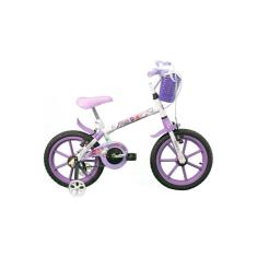 Bicicleta Infantil Aro 16 Pinky Branco e Lilás Track Bikes