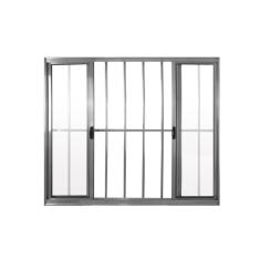 Janela de Alumínio de Correr 100x100cm 4 Folhas Grade Hale Esquadrias Brilhante