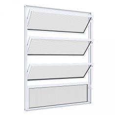 Janela Basculante sem Grade Riobras Alumínio  80cmx60cm Branco