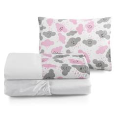 Lençol Solteiro Cama Box 3 Pc Algodão Menina Menino Moderno - ENTROU C