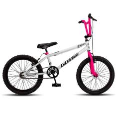 Bicicleta Infantil Aro 20 Bmx Freio V-Brake Branco e Rosa Gottbike