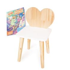 Cadeira Infantil de Madeira Coração - Eita Casa Perfeita, Pinus