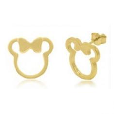 Brinco Minnie Infantil Banhado a Ouro