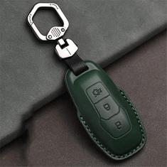 TPHJRM Capa de chave do porta-chaves do carro em couro, adequado para Ford Mondeo Edge F-150 Explorer 2014-2018