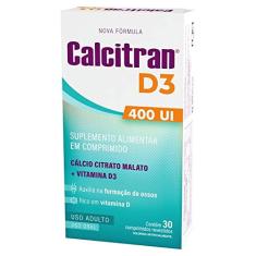 Calcitran D3 400UI 30 Comprimidos - Cálcio Citrato Malato com Vitamina D