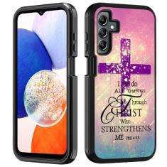 BWOOLL Capa para Samsung Galaxy A05S, capa resistente 3 em 1 híbrida de policarbonato rígido e silicone macio à prova de choque capa de proteção contra quedas para Samsung Galaxy A05S, cruz cristã,