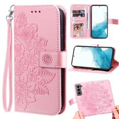 Furill Capa carteira compatível com Samsung Galaxy S21 FE 5G e protetor de pulso flor couro flip porta-cartão de crédito suporte capa de telefone para S 21 EF S21FE5G UW S21FE 21S G5 16.3 cm feminino