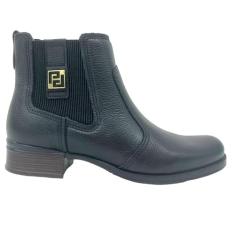 Bota Cano Curto Pegada Feminina Couro 282003 Preta