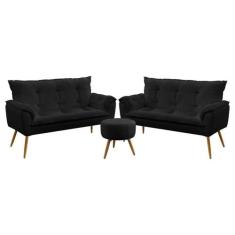 Kit 2 Poltronas Namoradeiras Decorativas Estofadas para Sala de Estar 