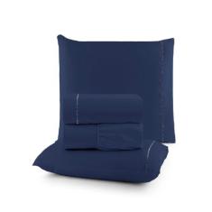 Jogo De Lençol Queen 03 Peças Micro Percal 400 Fios Macio - Cecília Ca