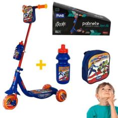 Patinete Infantil com Garrafinha e Bolsa - Azul - Wellmix