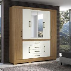 Guarda Roupa Napoli 8 Portas 4 Gavetas Com Espelho Aramoveis, Atacama 