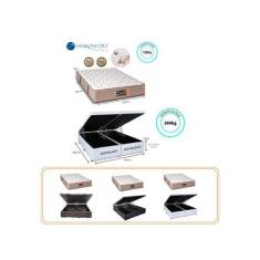 Conjunto Cama Box Baú Casal King + Colchão Sankonfort Tranquillité Mol