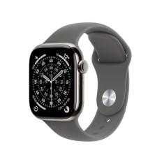 Apple Watch Series 11 GPS + Cellular, Caixa em titânio natural de 42 mm com Bracelete desportiva cinzento rocha - M/G