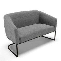 Sofá 2 Lugares Namoradeira Industrial Preto Stella Linho D03 - D'Rossi