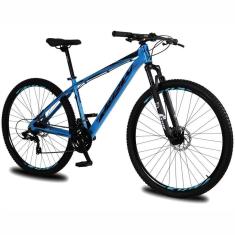Bicicleta Aro 29 KRW Alumínio Shimano TZ 24 Velocidades Freio a Disco Suspensão Mountain Bike KR9-Unissex