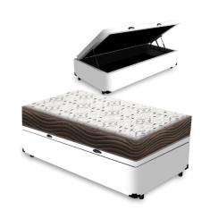 Cama Box Baú + Colchão Solteiro King  D33 Iso 3000 Gazin 96x203x60cm