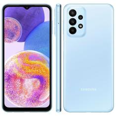 Smartphone Samsung Galaxy A23 5G Azul 128GB, 4GB RAM, Tela Infinita 6.6", Câmera Traseira Quádrupla, Bateria de 5000mAh e Processador Octa-Core