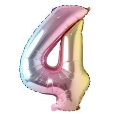 Balão Metalizado Degradê Número 4 - 75cm