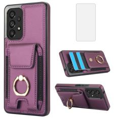 Asuwish Capa de telefone para Samsung Galaxy A53 5G com protetor de tela de vidro temperado capa carteira e suporte de anel fino suporte de cartão acessórios de celular de couro A 53 G5 53A SM A536U