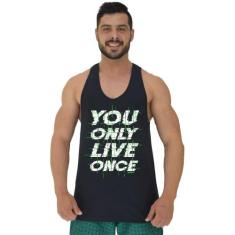 Regata Menos Cavada Masculina MXD Conceito You Once Live Once, P, Pret