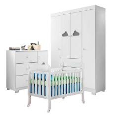 Quarto De Bebê Ane Com Berço Americano Lila Branco Brilho – Phoenix Baby