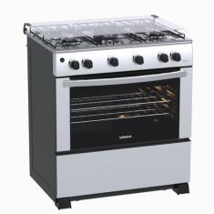 Fogao 5 Bocas Venax Gaudi GIIi Inox Gas Glp, Bivolt