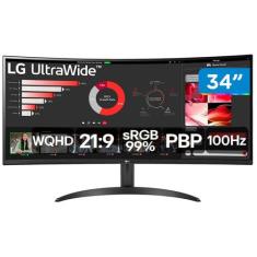 Monitor LG UltraWide Curvo  Tela VA de 34, WQHD - 34WR50QC-B, 34"