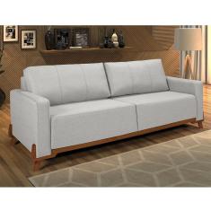 Sofá 3 Lugares 200cm Linho Maldivas Império Estofados Gelo
