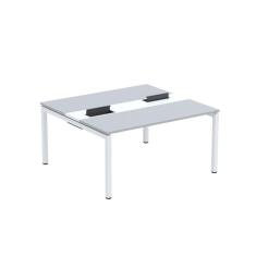 Mesa Plataforma Dupla com Pé de Aço para Coworking 150X140/2P PDC15/14/2P Cinza/Branco