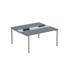 Mesa Plataforma Dupla com Pé de Aço para Coworking 150X140/2P PDC15/14/2P Grafito/Cinza