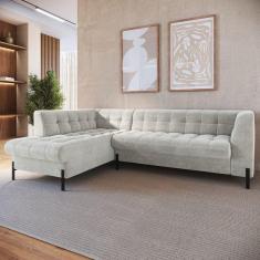 Sofá 3 Lugares com Chaise Terminal Cod. 2881 Zênite Yescasa Bege