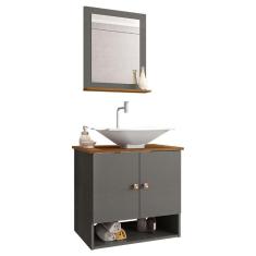 Gabinete Banheiro Deli Concava Bco Torneira Valv Click Inox