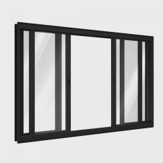 Janela de Alumínio de Correr 100x150cm 4 Folhas Lucasa Alumínios