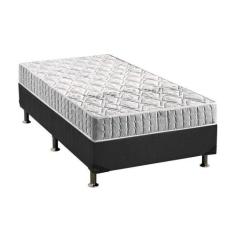 Cama Box Solteiro: Colchão Espuma D33 Anjos Orthosono + Base CRC Suede