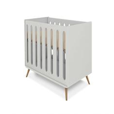 Berço Old 3 Em 1 Mdf Planet Baby Cinza Acetinado