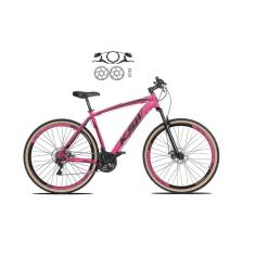  Bicicleta Aro 29 Ksw Xlt 24v Freios a Disco Hidráulicos Garfo Suspensão Pneu com Faixa Bege - Rosa