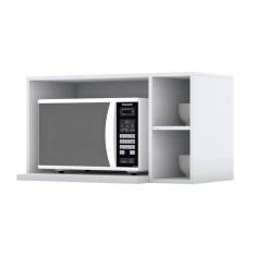 Armário Aéreo Cozinha Modulado Essência para Micro-ondas 80cm Branco - Henn