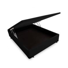 Base Box Baú Viúva Belos Sonhos Suede Preto 41x128x188