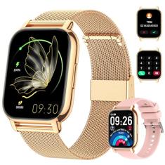 Relogio Smartwatch Feminino(Fazer/Atender Chamada),1.85''Smart Watch Com controle de voz AI,SpO2/monitor de freqüência cardíaca Fitness Watch Bluetooth para iPhone Android Phone